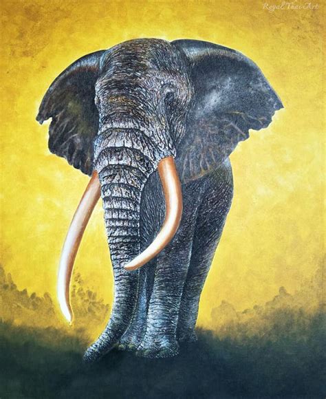 Thai Paintings | Original Art For Sale Online Elephant Painting, Elephant Art, Original Art For ...