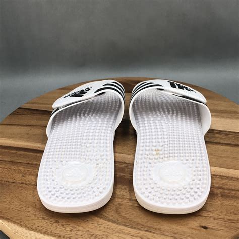 Adidas Adissage Slide Sandals Mens 14 White Black Com… - Gem