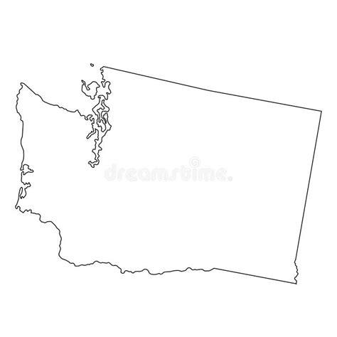 Washington Map Outline Vector Illustartion Stock Vector - Illustration ...