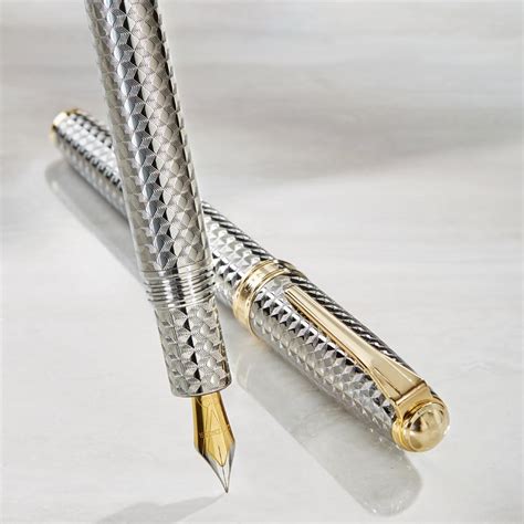 Levenger | True Writer Two-Tone Herringbone Anniversary Fountain Pen ...