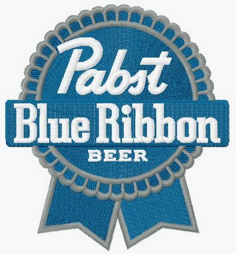 Pabst Blue Ribbon logo embroidery design