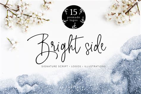 Bright Side script font & logos By Tabita's shop | TheHungryJPEG