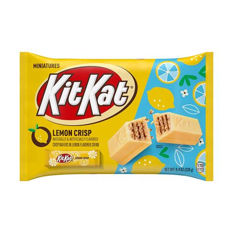 KIT KAT Lemon Crisp Miniatures Lemon Flavored Creme Wafer Candy Bars, Easter, 8.4 oz Bag: Buy ...