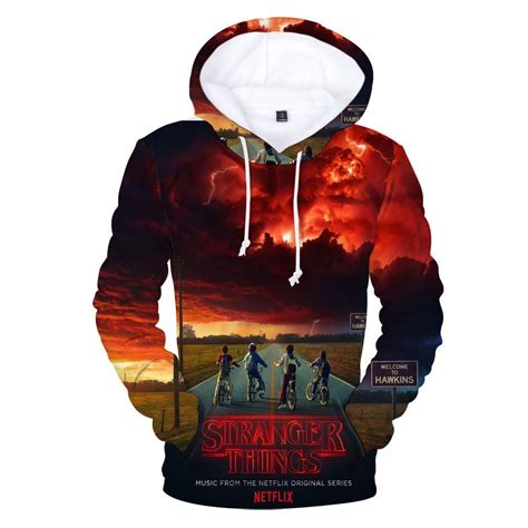 2019 Stranger Things 3D Hoodies Sweatshirt Women/Men Hoodies Fashi - Sweatshirts, Hoodies