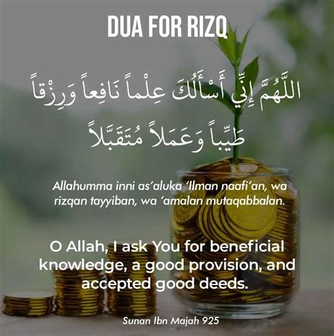 4 Dua For Rizq And Wealth In Arabic Text And Meaning In English