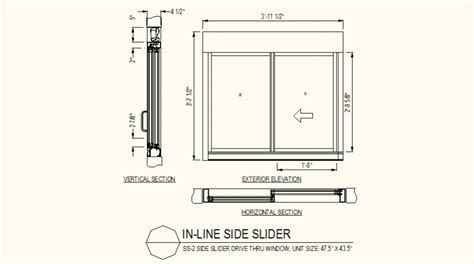 Slider window detail elevation and section detail dwg file | Slider ...