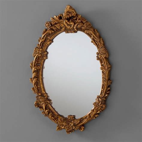 Antique French Style Oval Gold Ornate Wall Mirror | HomesDirect365