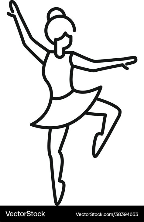 Ballerina stage icon outline ballet dancer Vector Image