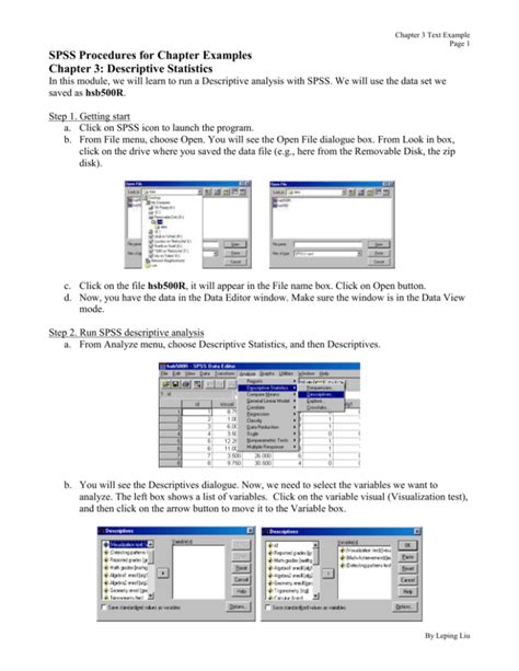 SPSS Module: Descriptive Analysis