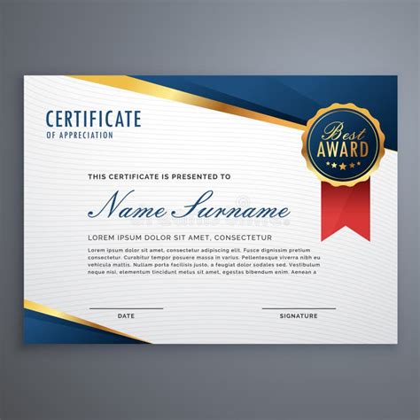 Creative Certificate of Achievement Award Template with Red and Stock ...