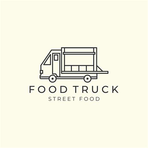 street food linear style logo vector icon design template illustration ...