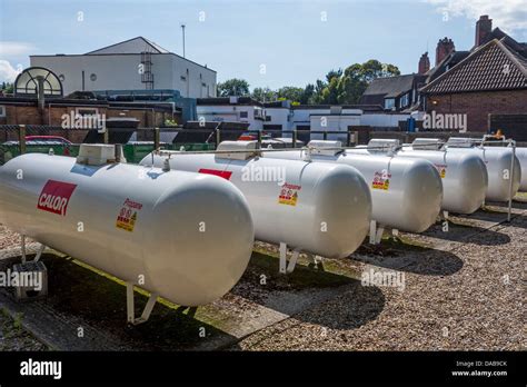 Calor Gas Tank Farm Installation Propane Tanks Stock Photo - Alamy