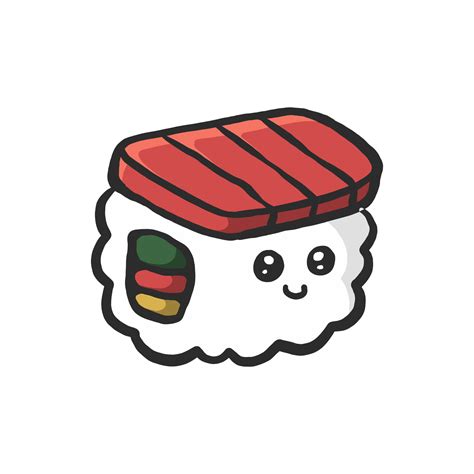 cute food character. funny sushi traditional Japanese food in cartoon. kawaii illustration for ...