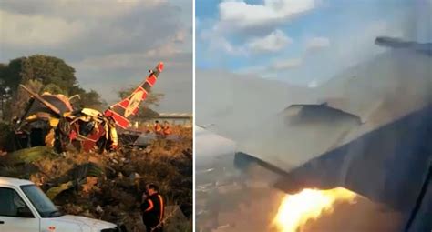 Footage shows South Africa plane crash that left two dead