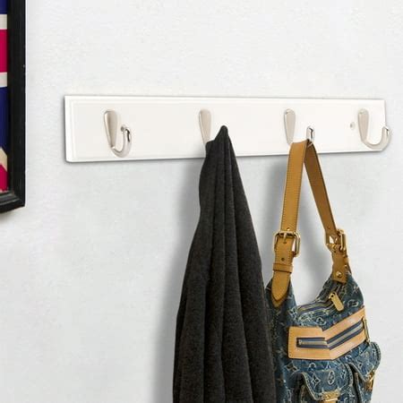 4/5 Metal Hook Wall Mount Bamboo Hanging Coat Rack Wall Hanger Clothes ...