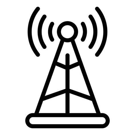 Signal tower icon, outline style 15912871 Vector Art at Vecteezy