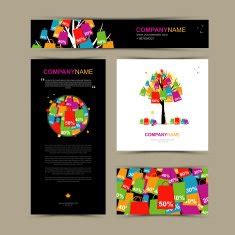 Business cards template with autumn sale stylized tree N2 free image ...