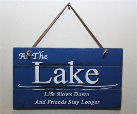 At The Lake 3" x 6" Wooden Sign For $4.99 | Wooden signs, Lake signs, Lake