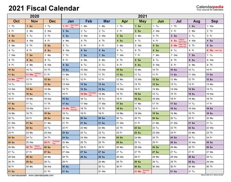 Fiscal Calendarpedia 2021 July To June - Template Calendar Design