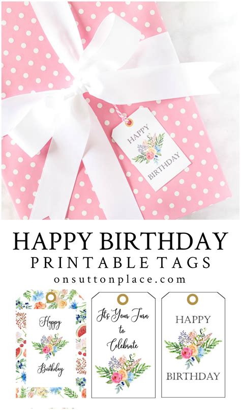 Printable Birthday Gift Tags