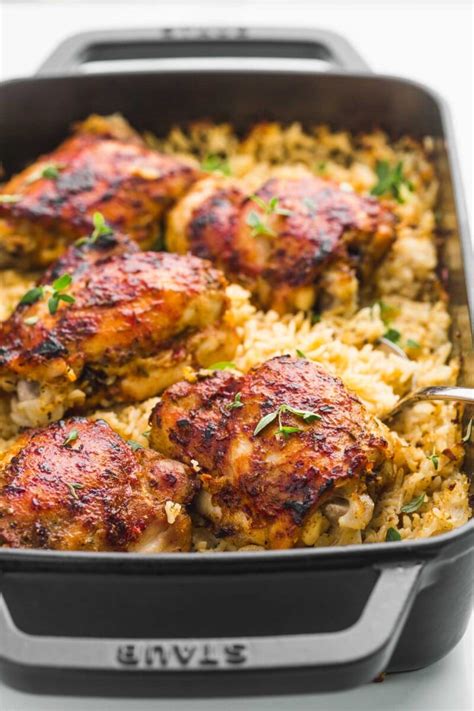 Oven Baked Chicken and Rice (One Dish Dinner) - Little Sunny Kitchen