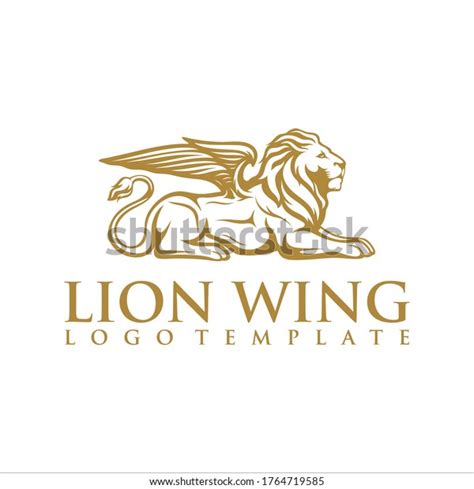 Lion Wings Logo Design Template Linear Stock Vector (Royalty Free) 1764719585