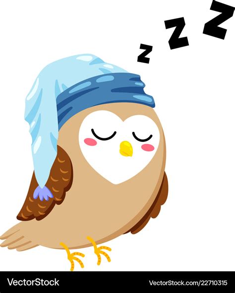 Cute cartoon postcard with sleeping owl Royalty Free Vector