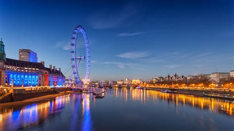 river, London, London Eye, Ferris Wheel, Lights, Reflection, River Thames Wallpapers HD ...