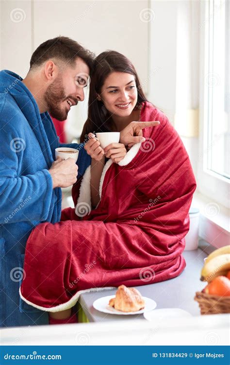 Morning Coffee Couple Together Stock Image - Image of juice, fresh: 131834429