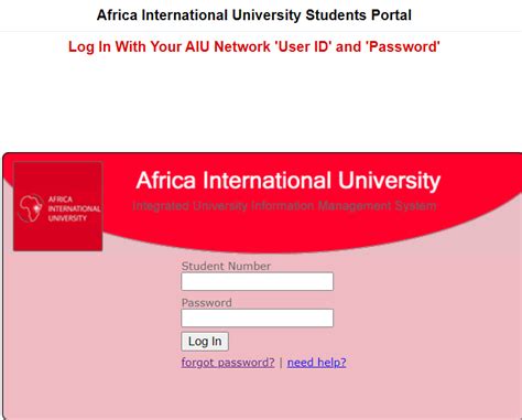 AIU Student Portal - Login | Africa International University