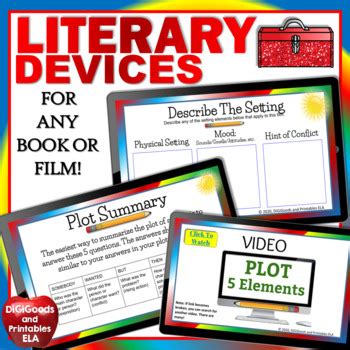 Literary Devices Plot Diagram Graphic Organizers | TPT