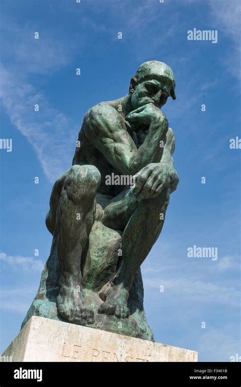 Rodin's "The Thinker" in the gardens of the Musee Rodin, Paris, France ...