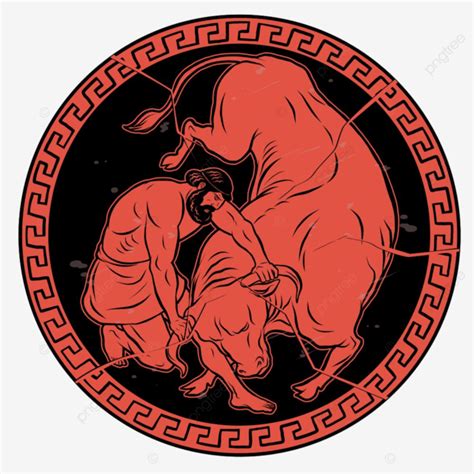 Greek Ancient Greece Vector PNG Images, Cretan Bull Hercules Greek ...