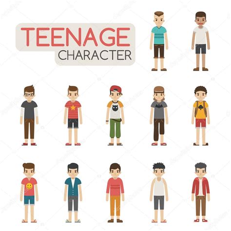 Set of cartoon teenagers characters Stock Vector Image by ©ratch0013 ...