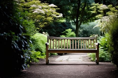 Premium AI Image | a wooden bench in a park