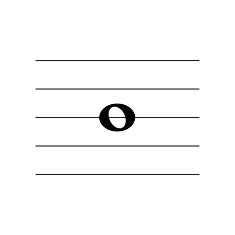 Semibreve or whole note symbol on staff flat vector isolated on white background. Musical notes ...