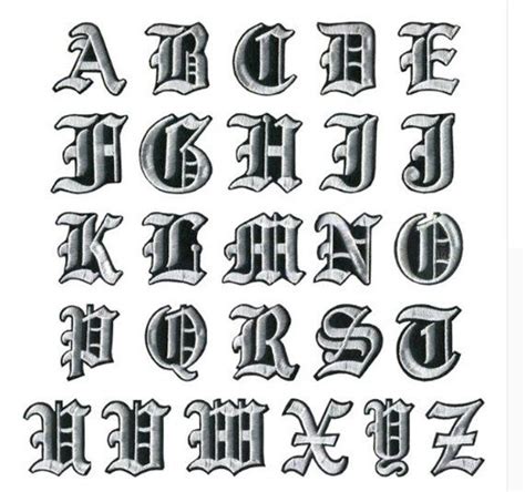 New font single piece A-Z White and Black English Alphabet Letters Mixed Embroidered Sew on badg ...