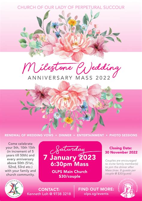 Milestone Wedding Anniversary Mass 2022 | Church of Our Lady of ...