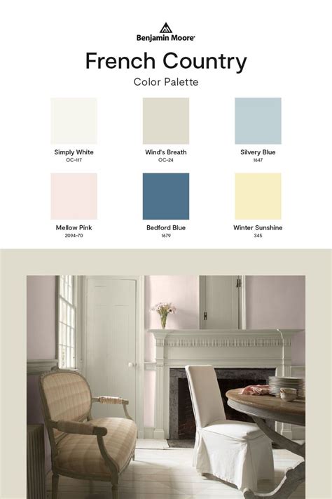 the french country color palette is shown