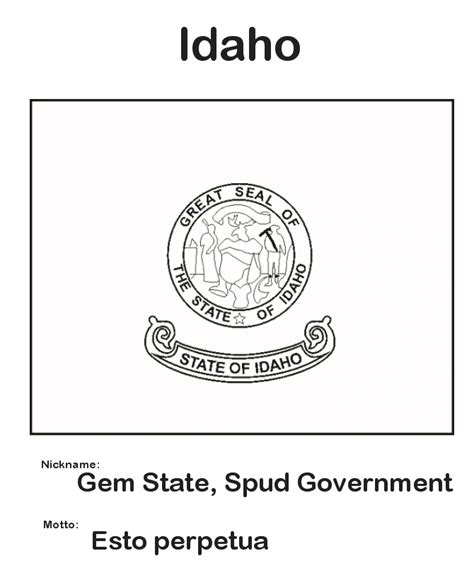 USA-Printables: Idaho State Flag - State of Idaho Coloring Pages