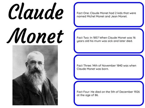 Four Facts About Claude Monet – John @ Pt England School