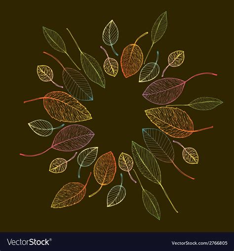 Border frame colorful autumn leaves Royalty Free Vector