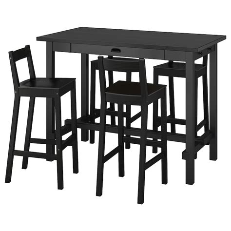 NORDVIKEN / NORDVIKEN bar table and 4 bar stools, black/black - IKEA