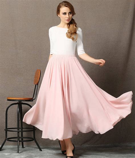 Chiffon Skirt womens skirts pink chiffon skirt floaty maxi | Etsy