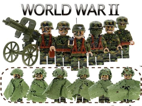 German Camouflage Soldiers set of 6 minifigures Lego compatible, Heavy ...