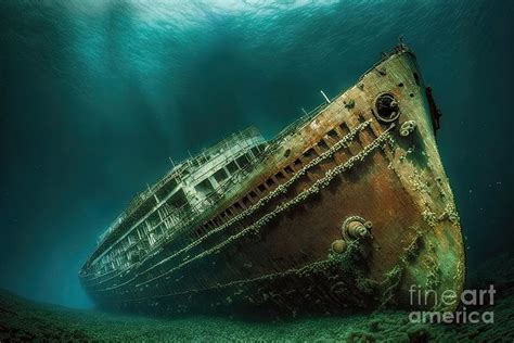 Titanic Shipwreck Underwater Digital Art by Benny Marty - Fine Art America