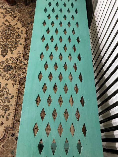 Long Rectangular Mid-Century Modern Aqua Turquoise Painted Console Table For Sale at 1stDibs