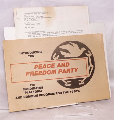 Introducing the Peace and Freedom Party, its candidates, platform, and ...