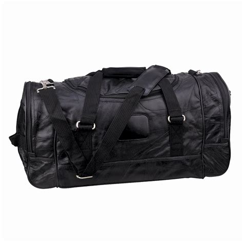 21" Leather Duffle Bag Black - Luggage