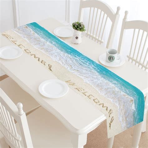 MYPOP Tropical Ocean Beach Table Runner Home Decor 16x72 Inch, Nautical ...